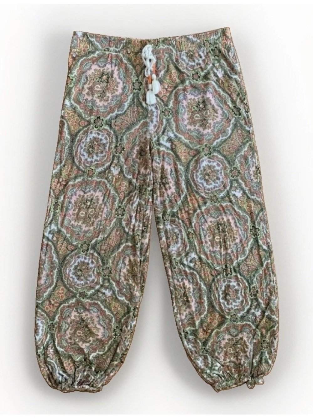 Anthropologie Odette Paisley Boho Lounge Jogger Relaxed soft coquette girl pants